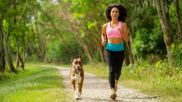 courir avec son chien