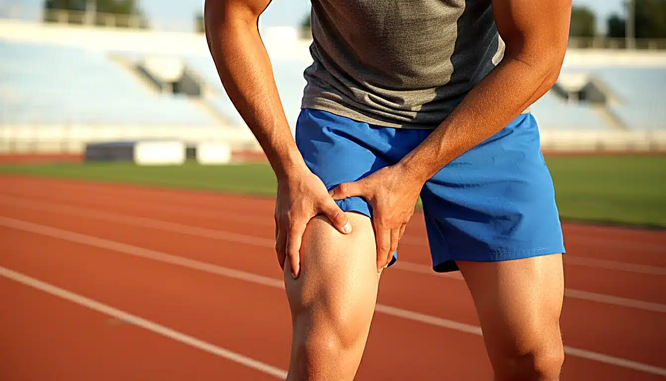 Coureur douleur adducteur face interne cuisse sprint
