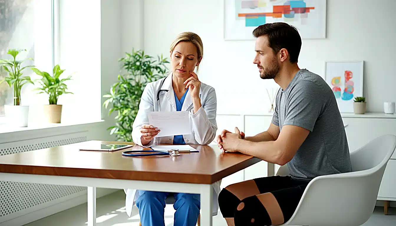 Consultation chez un médecin du sport pour bilan douleur de coureur