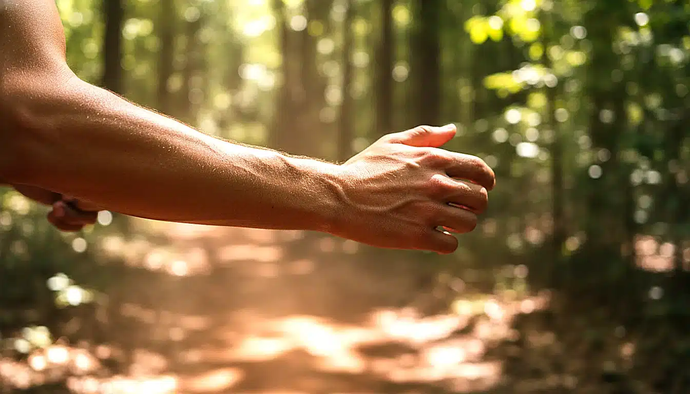 Poignet de coureur en mouvement libre sans aucun bracelet ni montre
