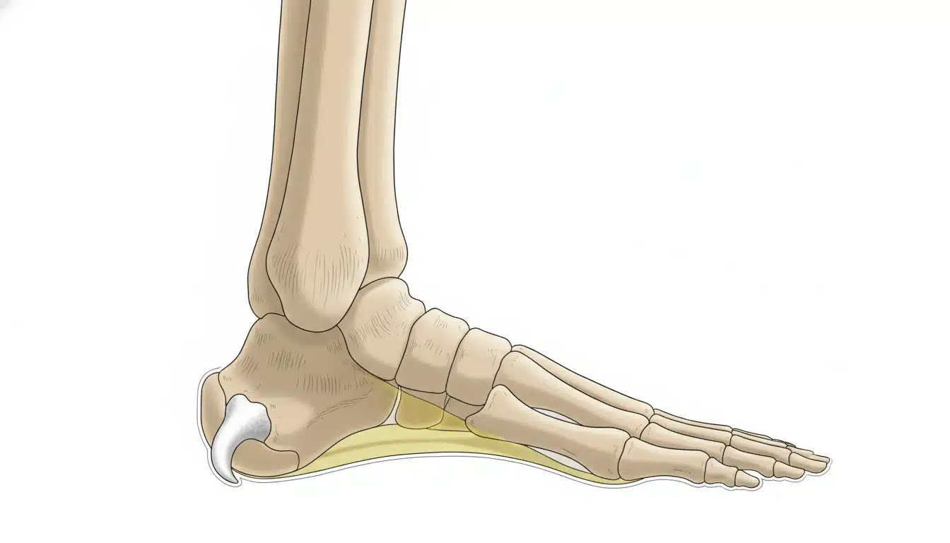Anatomie de l&rsquo;épine calcanéenne : excroissance osseuse sur la face inférieure du calcanéum