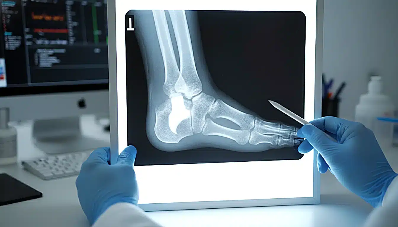 Radiographie d&rsquo;une épine calcanéenne visible sous le calcaneum