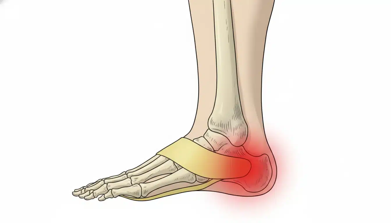 Anatomie de la fasciite plantaire : inflammation de l&rsquo;aponévrose au niveau du talon