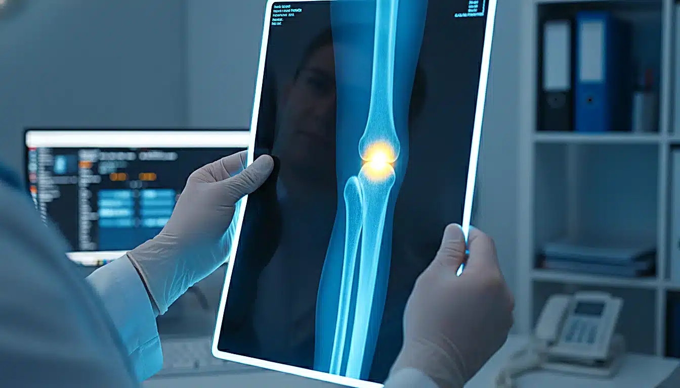 Scintigraphie ou IRM montrant une fracture de fatigue du tibia