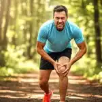 Coureur souffrant d une rupture du ligament croise anterieur