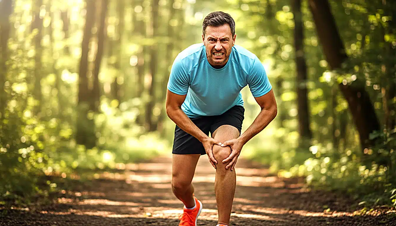 Coureur souffrant d une rupture du ligament croise anterieur