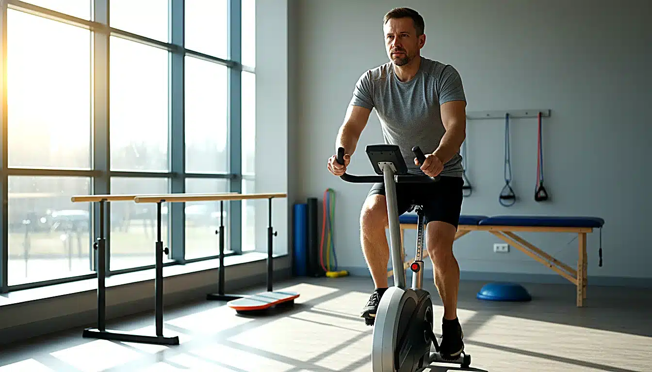 Vélo stationnaire en rééducation post-ligamentoplastie LCA