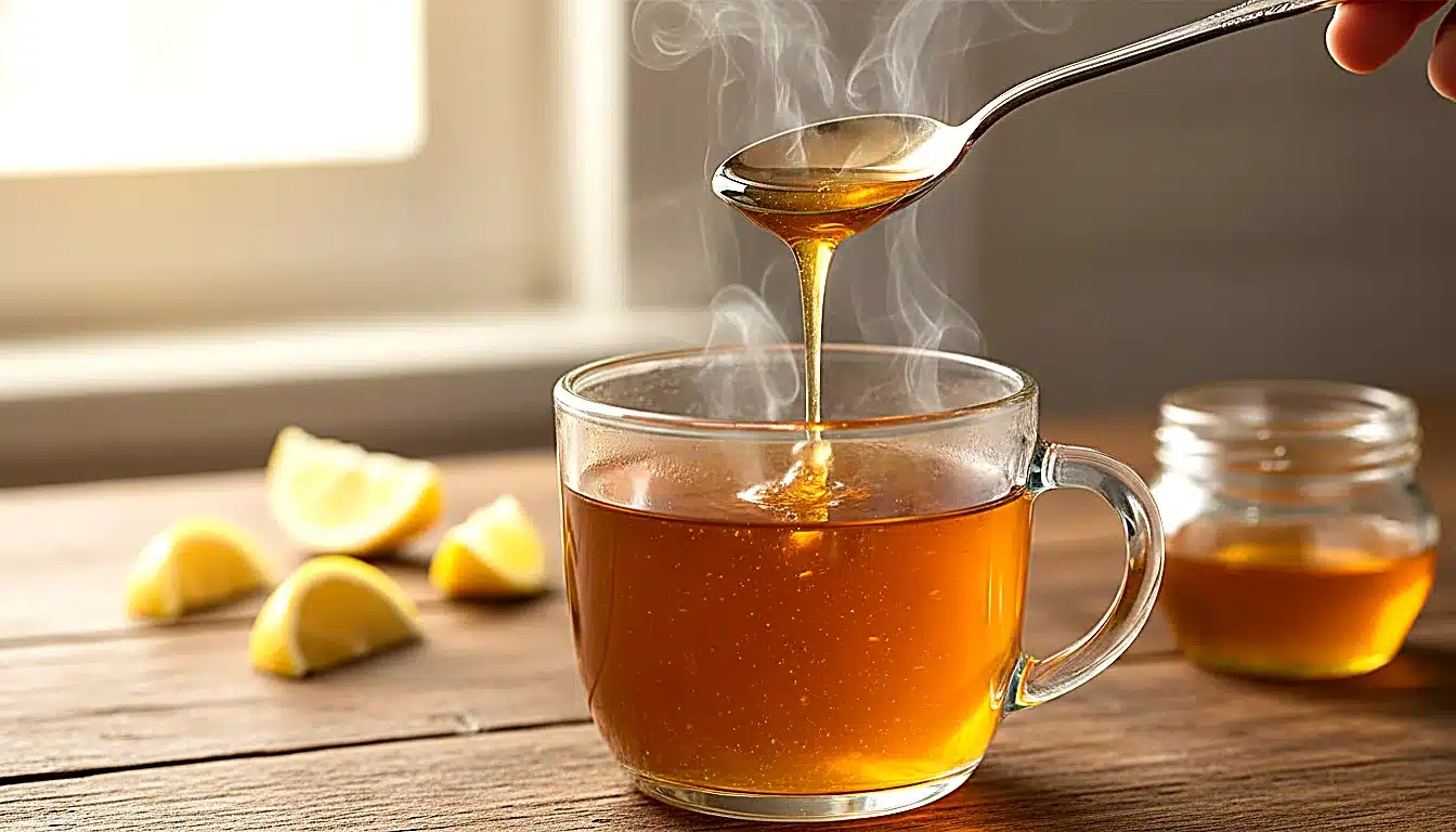 Tisane au miel pour soulager naturellement un mal de gorge