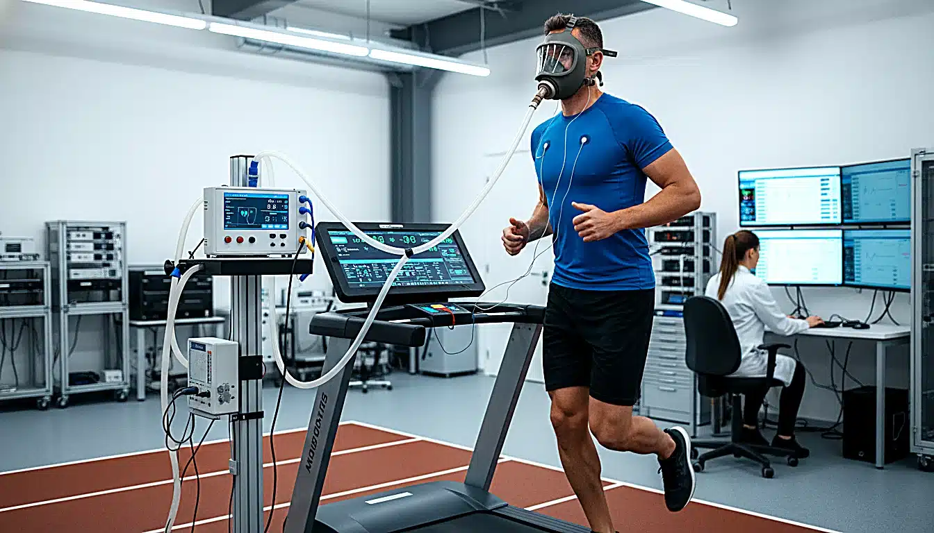 Test VO2max sur tapis de course en laboratoire