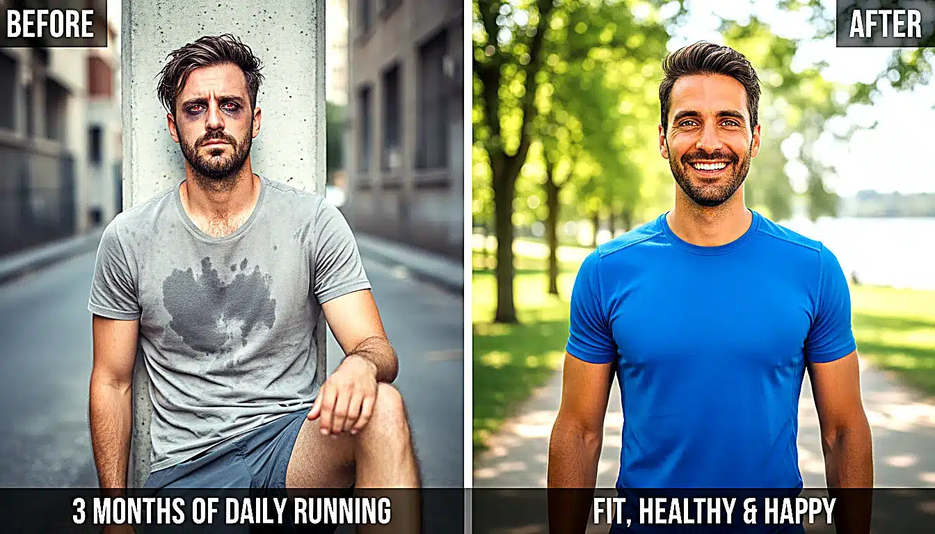 Transformation après 3 mois de course quotidienne 30 minutes