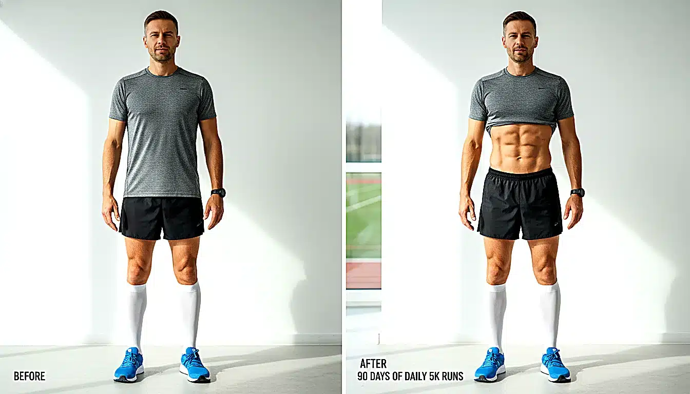 Transformation physique après 90 jours de course 5 km quotidienne