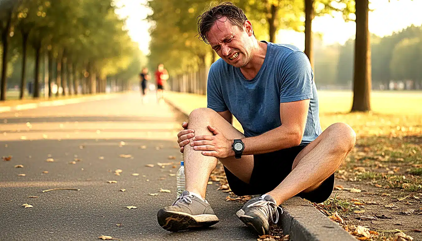 Coureur épuisé après tentative 10 km sans entraînement