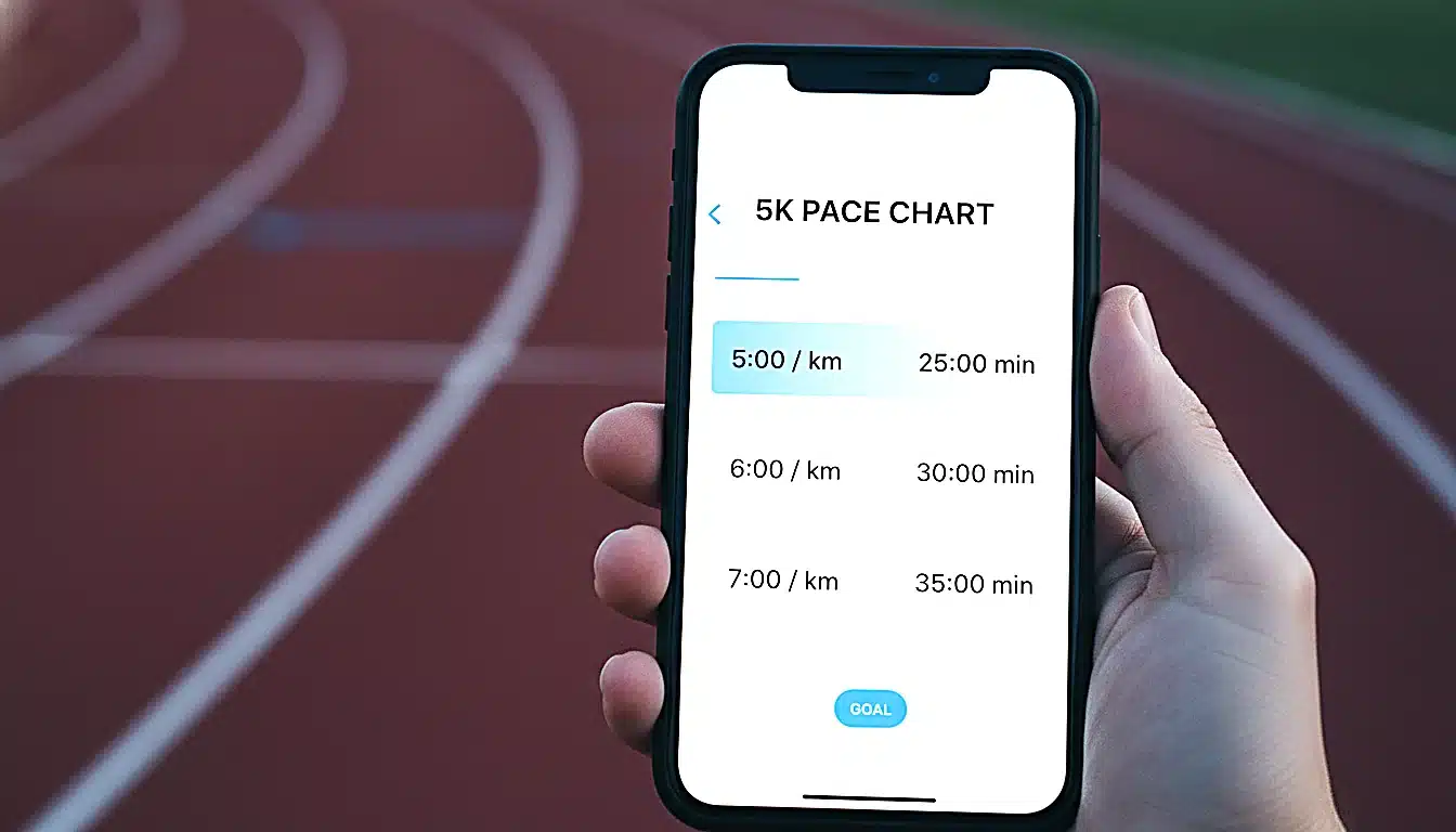 Tableau d&rsquo;allures et temps correspondants pour 5 km