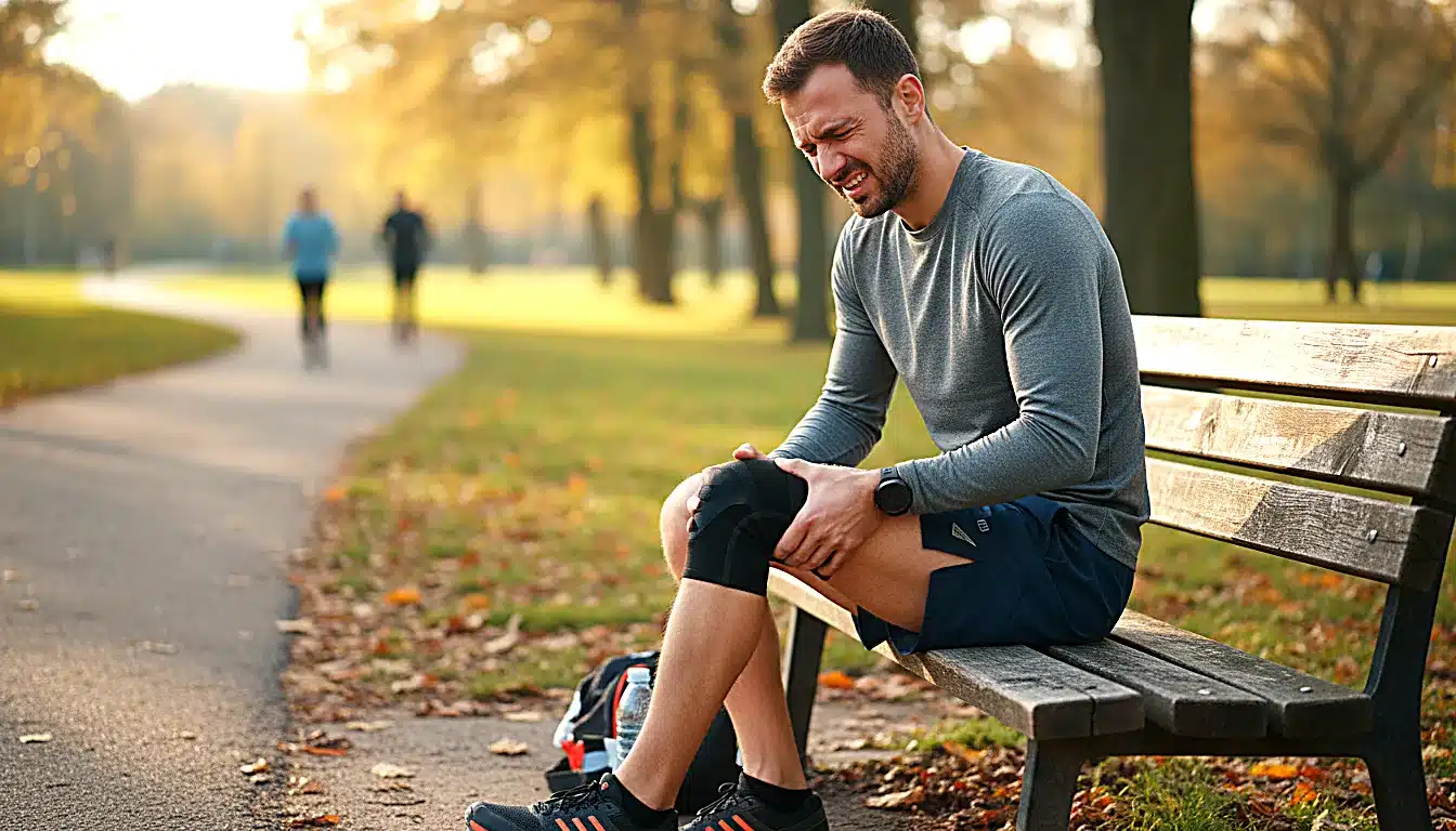 Coureur souffrant après surcharge due à course trop intensive