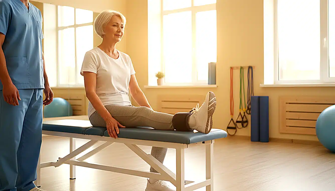 Extension du quadriceps en rééducation après prothèse du genou