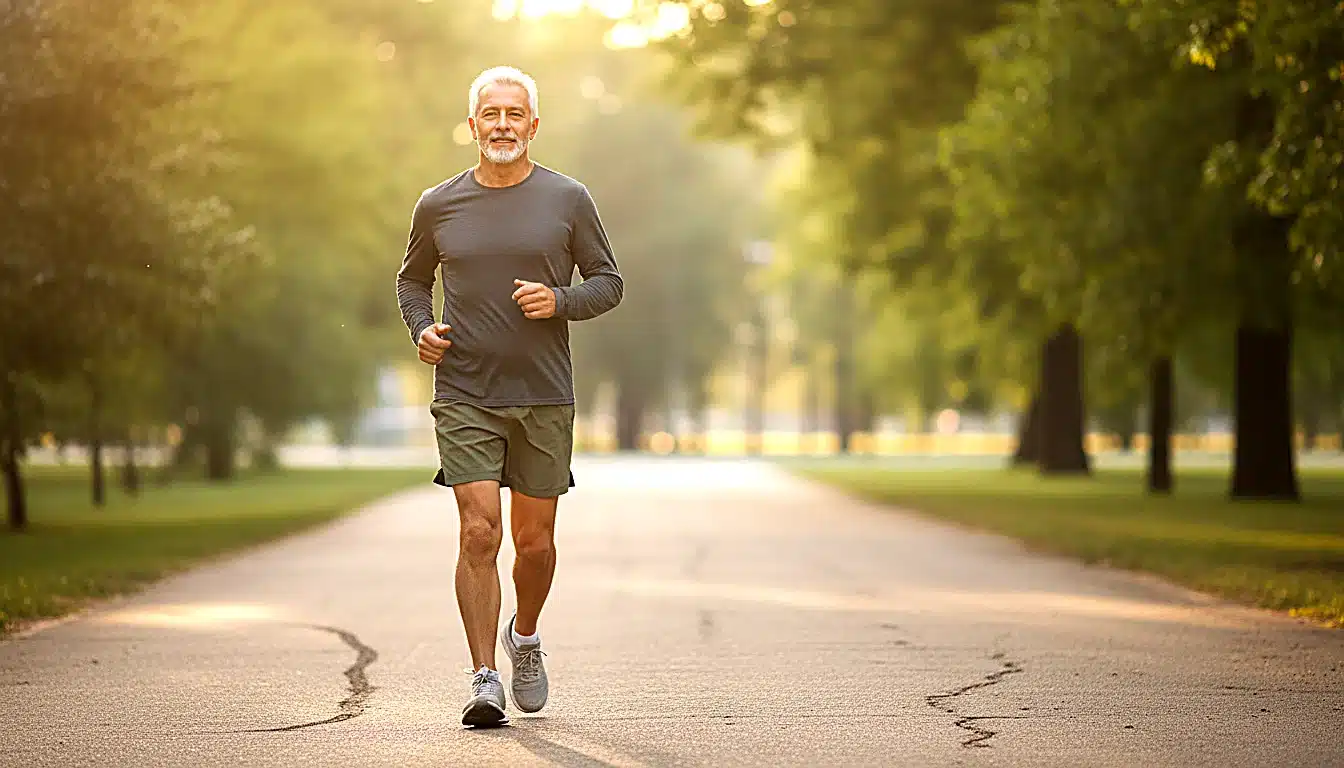 Coureur senior prothèse hanche running tranquille