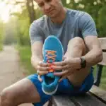 Coureur tenant son pied avec inconfort - guide course orteil casse